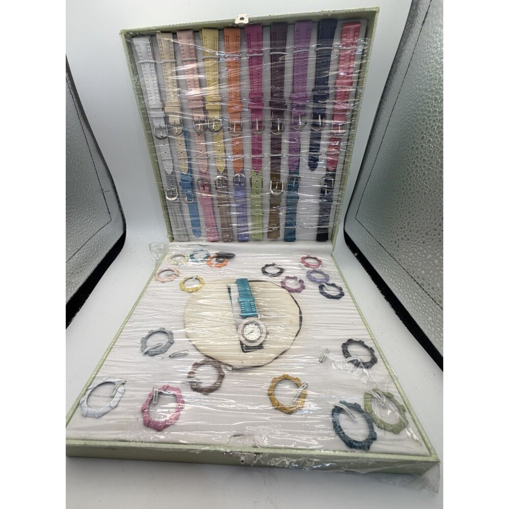 Luis Cardini Women's Watch Set w/ 18 Interchangeable Rings & 20 Straps - AS IS